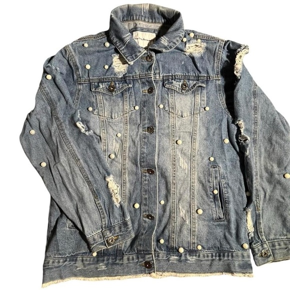The Style Between Us Jackets & Blazers - The Style Between Us. Distressed denim jacket with a baggy fit